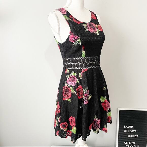 Free People black rose for and flare mini dress Vampire Diaries TV size 4 - Picture 4 of 12